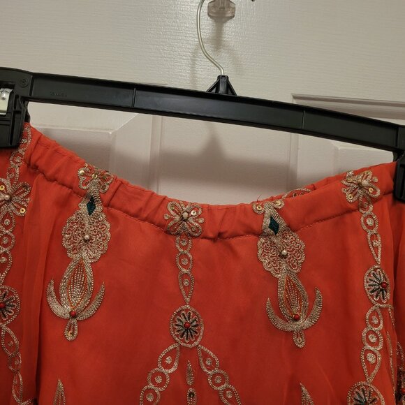 Pashak Rajputi Lehenga (Long Skirt) & Kurti (Top) -Hand Beaded- Ethnic- Stitched - Picture 6 of 12